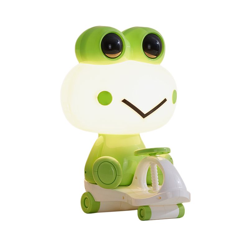 Pig/Frog/Panda Kids Bedroom Reading Book Light Plastic 1-Light Cartoon Night Table Lamp in Black/Pink/Green