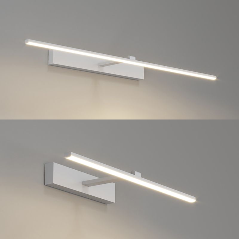 Strip Bathroom Sconce Light Fixture Metal LED Minimalist Style Wall Sconce Lighting