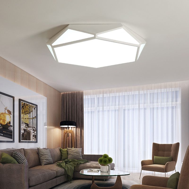 Contemporary 1 - Light Flush Mount in Matte White Geometric LED Ceiling Flush