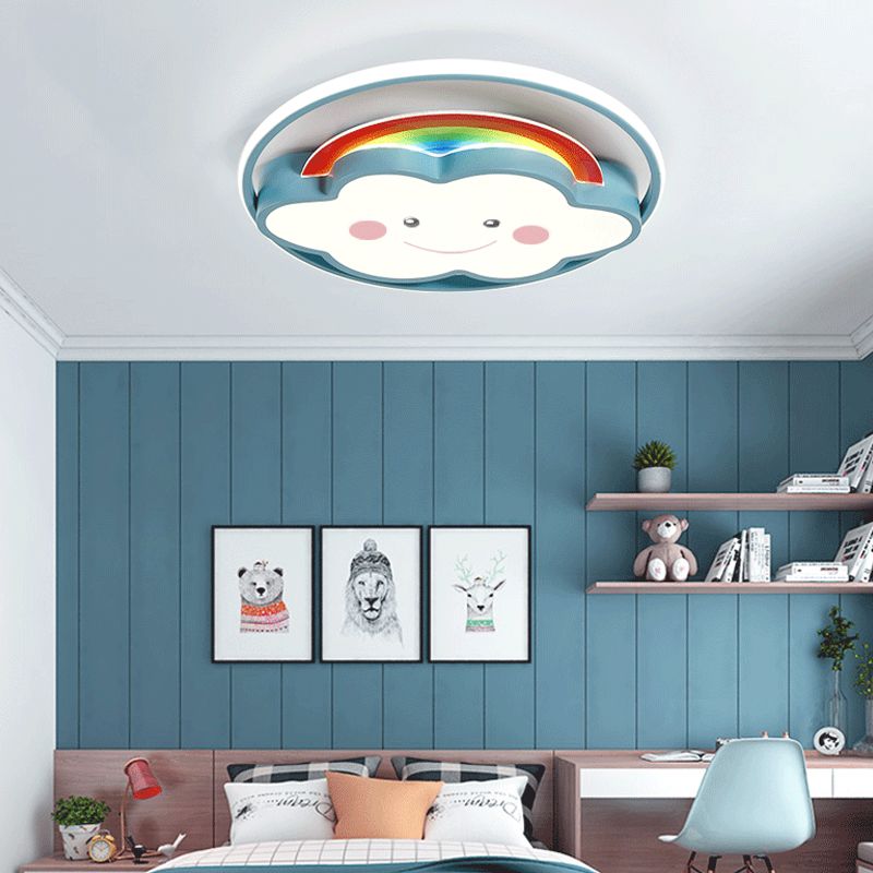 Cloud Shaped LED Ceiling Light Acrylic Shade Modern Style Flush-mount Lamp for Bedroom