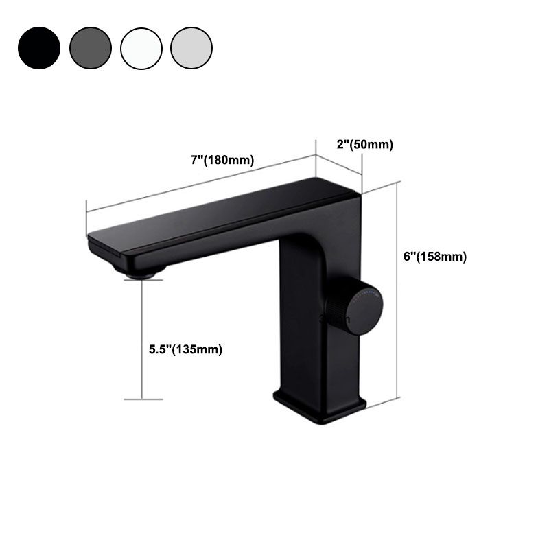 Contemporary Faucet Solid Color Metal LED Vanity Sink Faucet for Bathroom