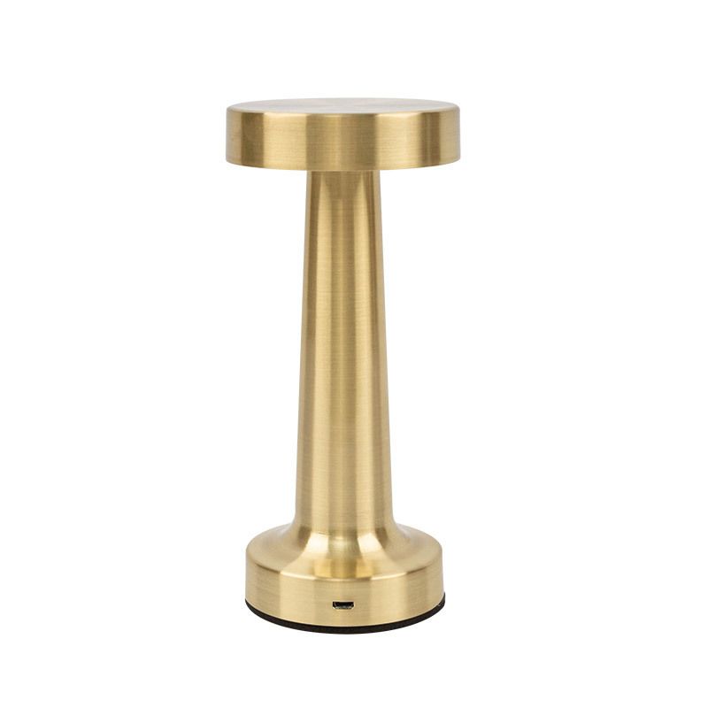 Drum Shade Metal Table Lamp Postmodernism Gold LED Night Stand Light for Dining Room