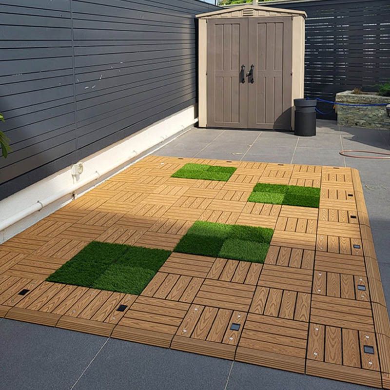 Classical Square Decking Tiles Solid Color Composite Patio Flooring Tiles