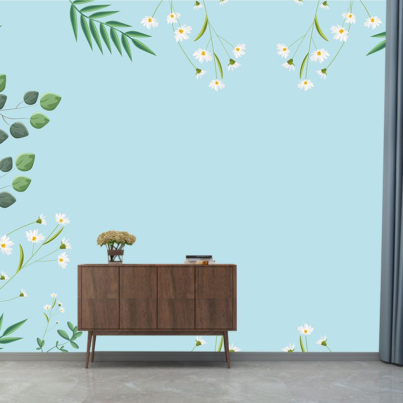 Modern Illustration Mural Wallpaper Leaves Decoration Indoor Wall Mural