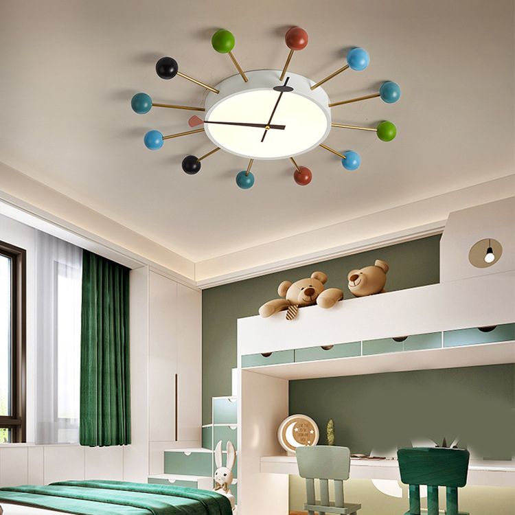 Modern Flush Light Sputnik Ceiling Lighting in Multi-Color for Children's Room