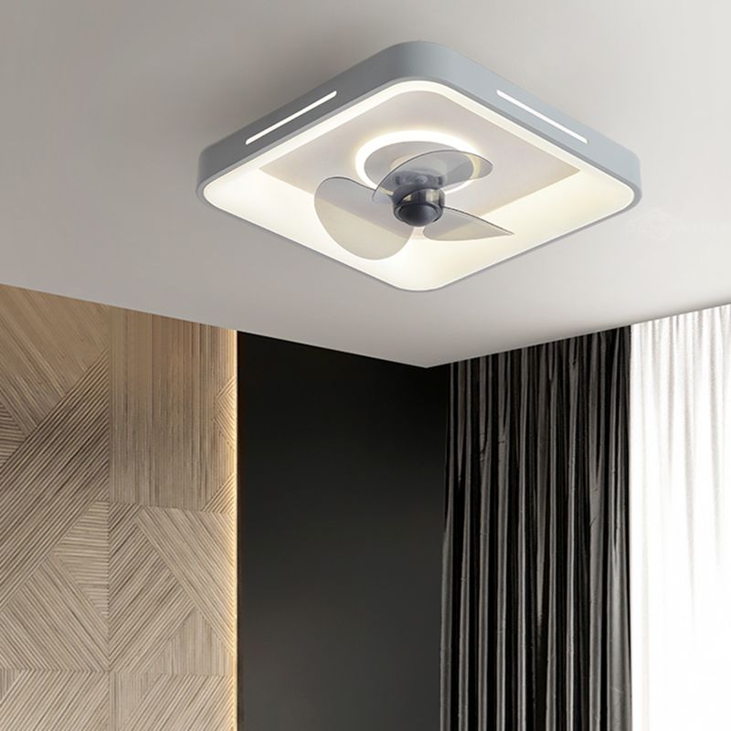 Modern Style Geometry Ceiling Fan Lamp Metal Single Light Ceiling Fan Lighting for Bedroom