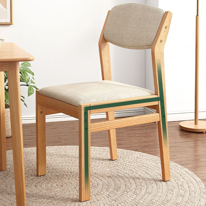 Contemporary Fabric Open Back Side Chair Matte Finish Home Dining Chair