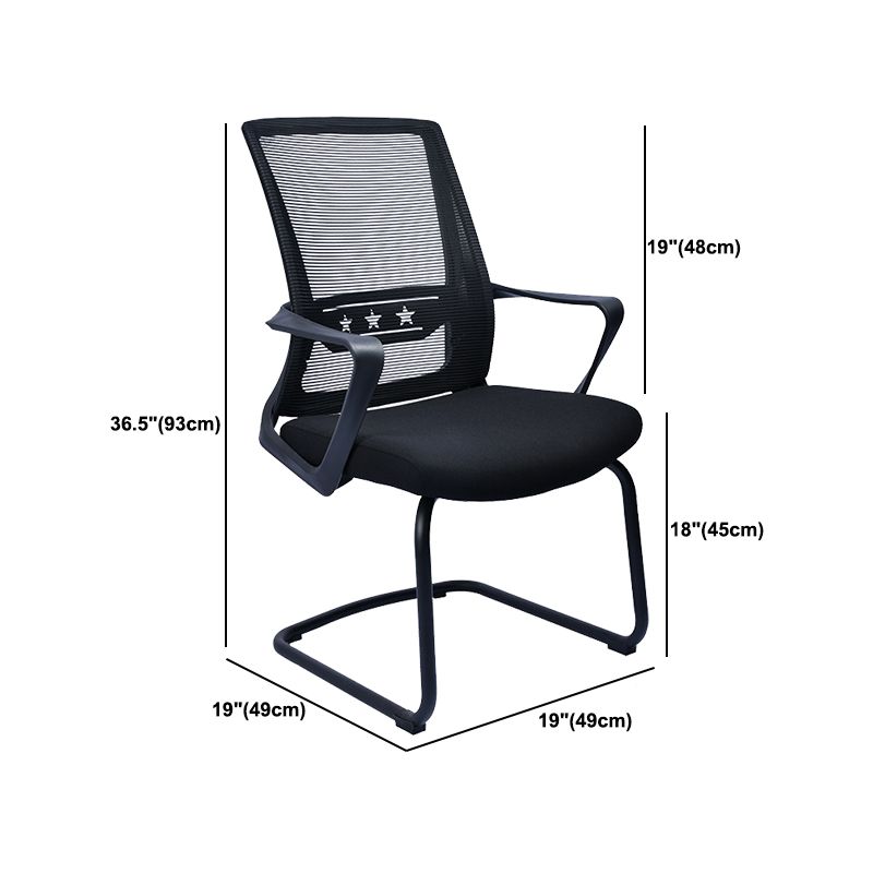 Contemporary Chair Fixed Arms Lumbar Support Conference Chair