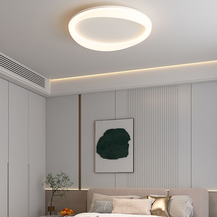 Loop Shape Flush Light Modern Style Metal 1 Light Flush Mount for Bedroom