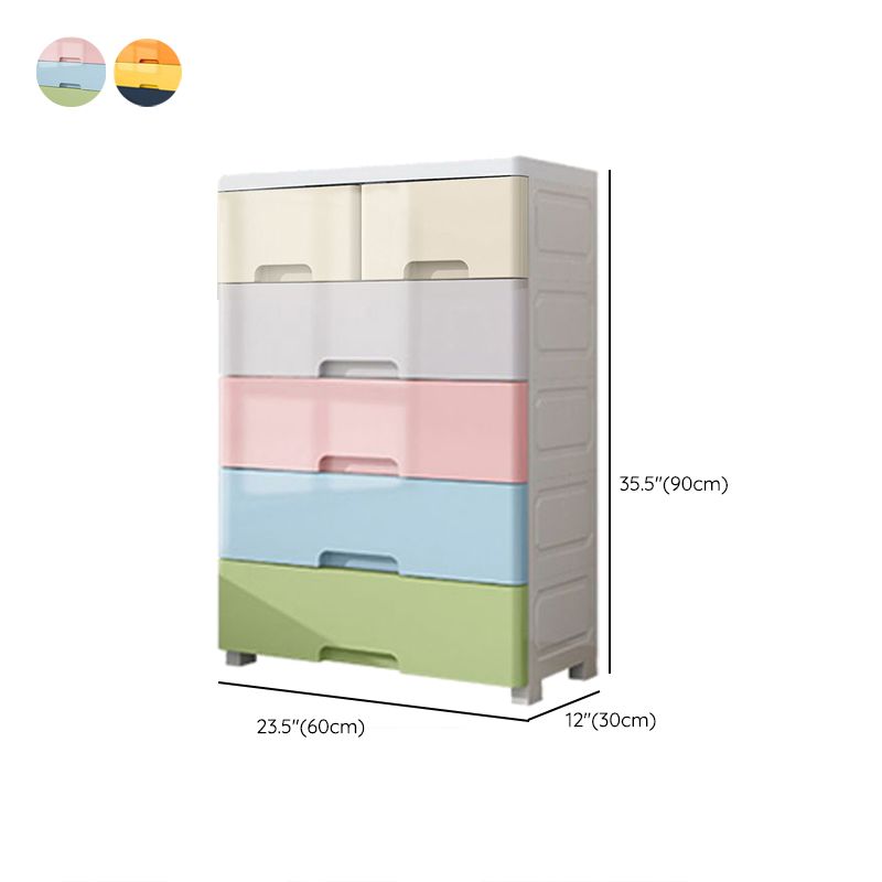 Northern European Plastic Nursery Dresser Vertical Kids Nightstand for Home