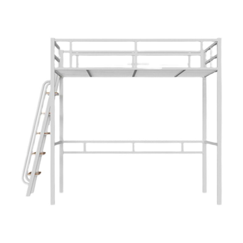 Modern Loft Bunk Bed Open Frame Metal Standard Bed with Wood Accent