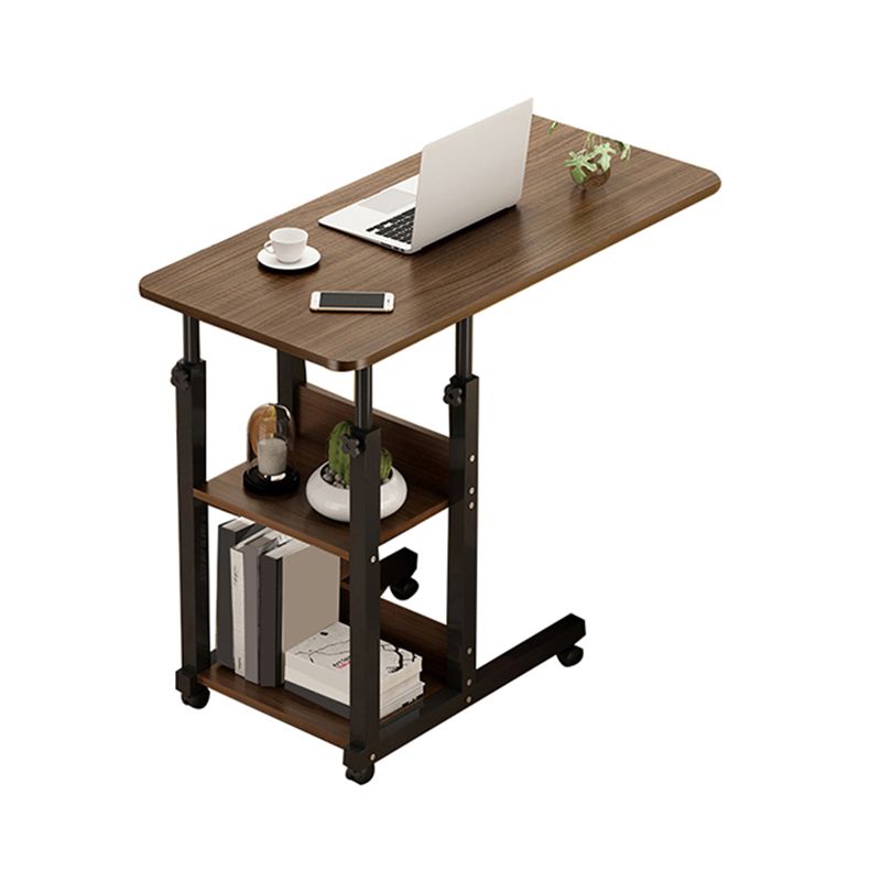 Modern Rectangular Writing Desk Wooden Adjustable Office Desk with Caster Wheels