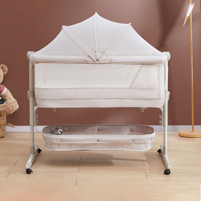 Industrial Nursery Bed Metal Under Crib Storage Baby Crib with Casters