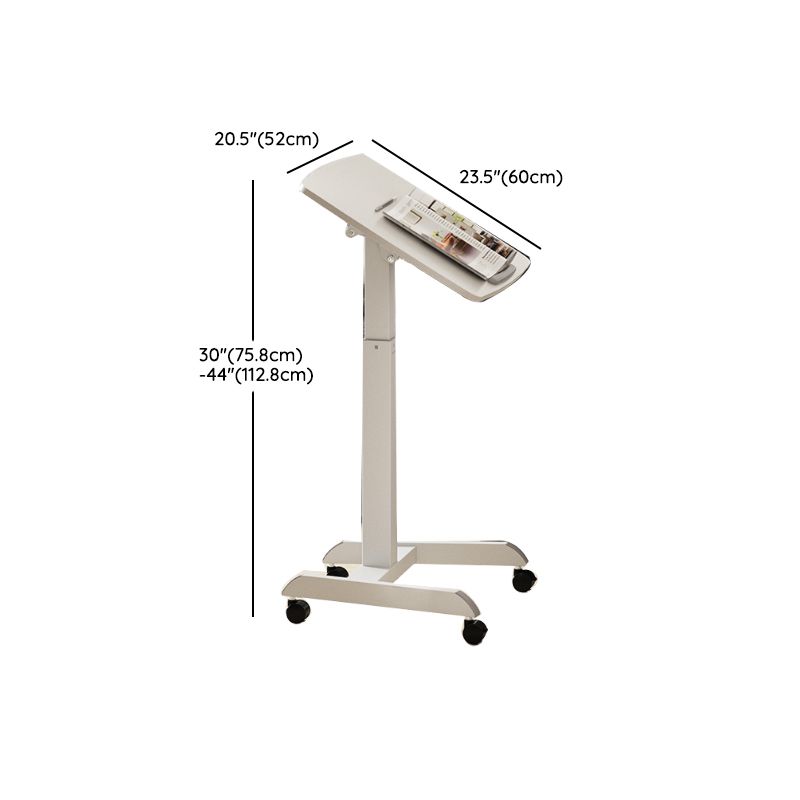 Rectangular Shaped Office Standing Desk Converter Wood in White