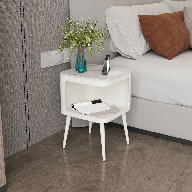 Open Storage Nightstand Contemporary Bed Nightstand for Bedroom