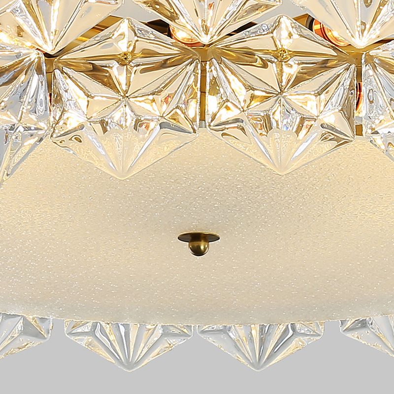 Simple Glass Ceiling Light Household Flush Mount Light Fixture for Bedroom