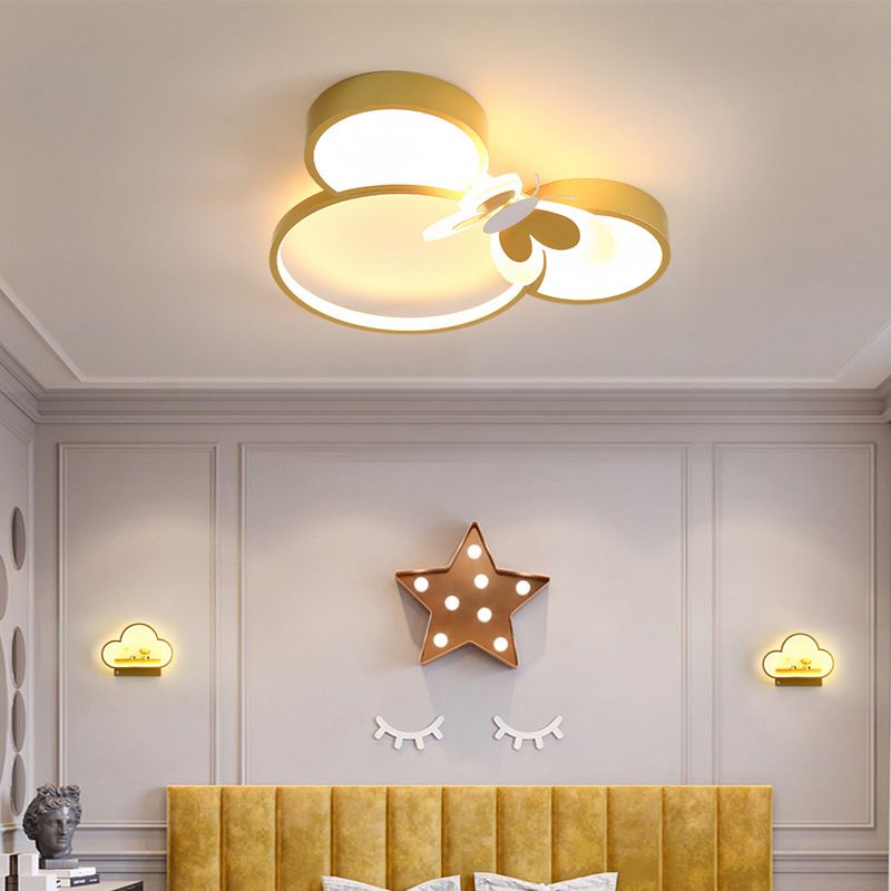 Nordic LED Ceiling Lamp Colorful Flush Mount Light Fixture for Kids' Room