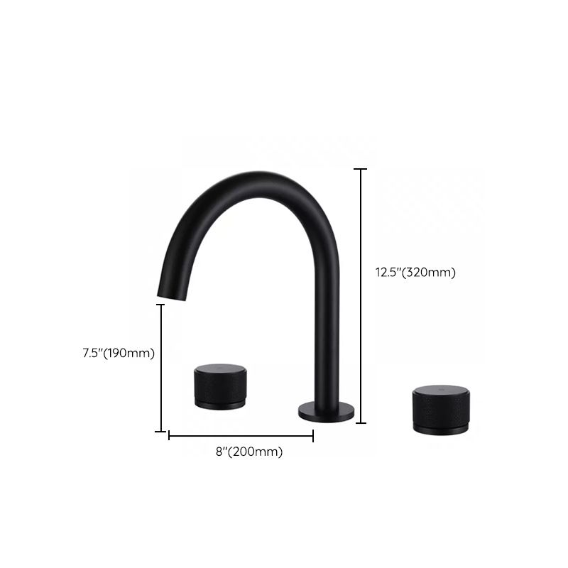 Modern Double Handle Sink Faucet with Water Inlet Pipe Bathroom Brass Sink Faucet