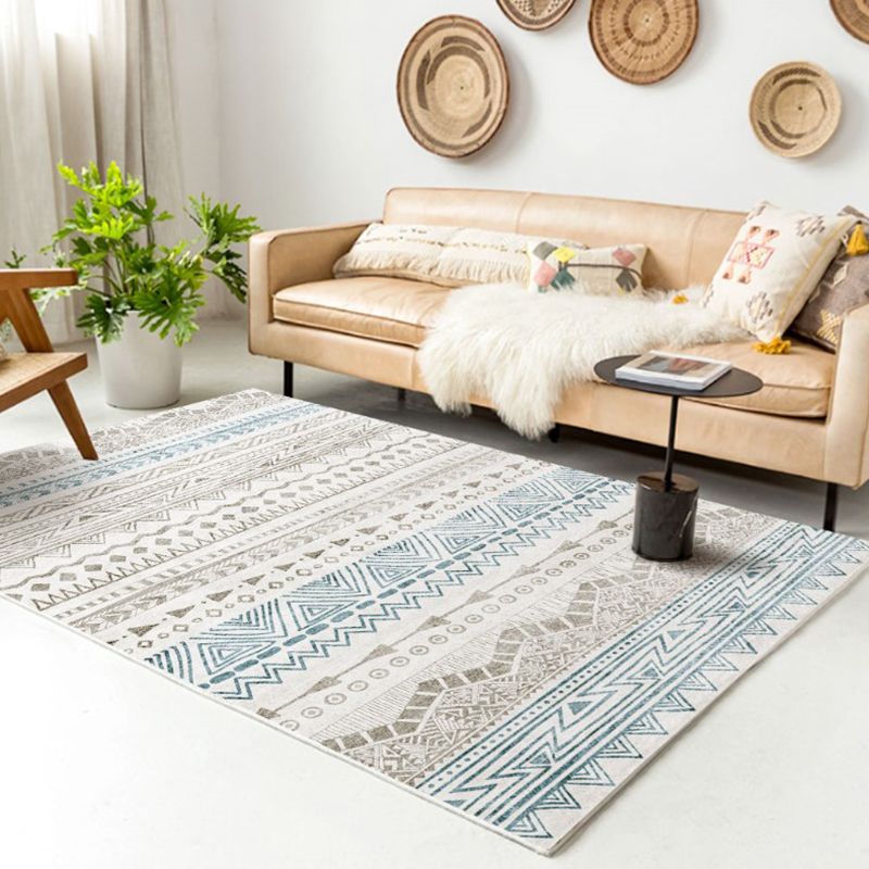 Multicolor Bohemian Carpet Polyester Southwestern Print Indoor Rug Easy Care Rug for Home Decoration