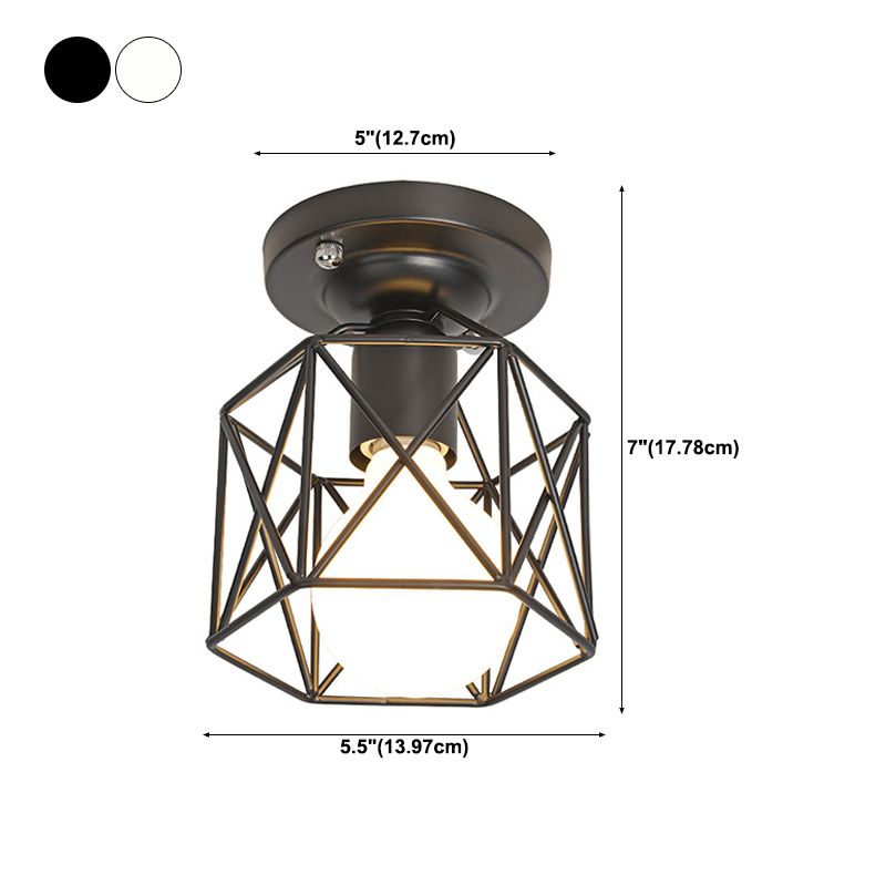 Modern Ceiling Lamp Metal Ceiling Mount Light with Metal Shade for Living Room