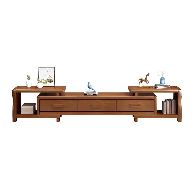 Modern Wood TV Media Stand Open Storage TV Console with Drawers for Living Room