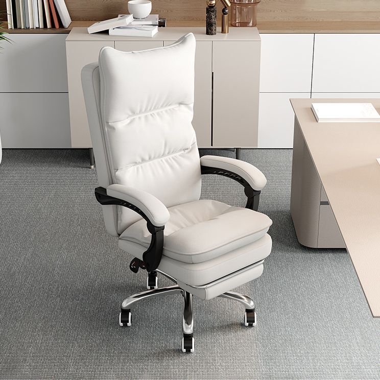 Leather Padded Arms Office Chair No Distressing Ergonomic Desk Chair with Wheels