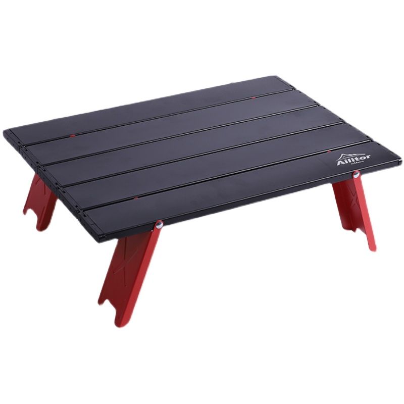 Industrial Metal Table Folding Outdoor End Table with 4 Legs