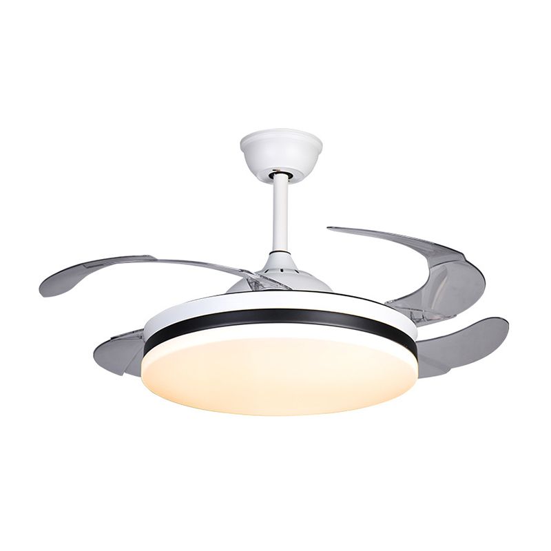 42 "de ancho de tambor blanco Semi Flush Style Nordic Acrílico 4 cuchillas LED PENDE LUZ