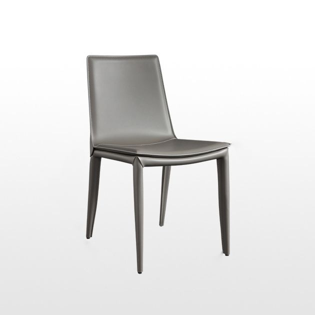 Contemporary Leather Dining Chair Metal Dining Armless Chair