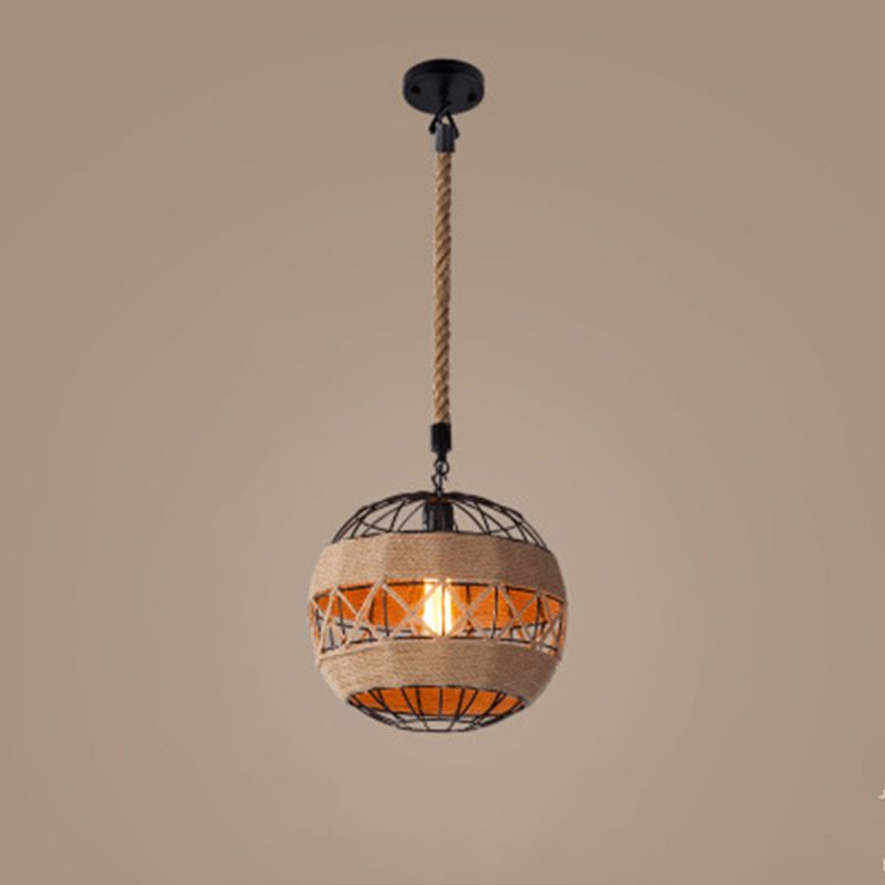 Vintage hennep touw hanger licht led led Amerikaanse landelijke stijl hennep touw hanglampje