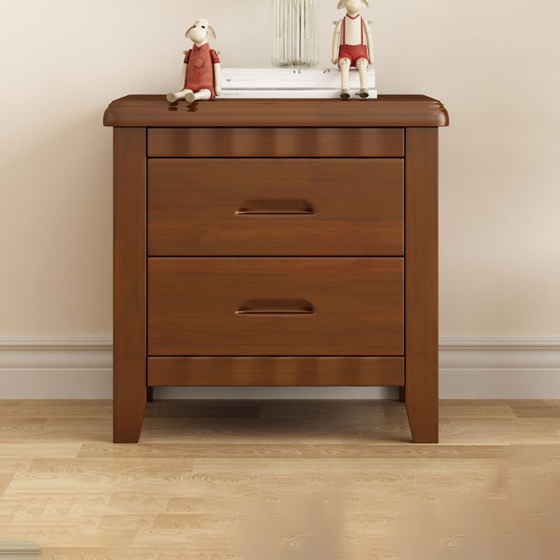 Solid Wood Nightstand Contemporary Bedside Cabinet with Drawers