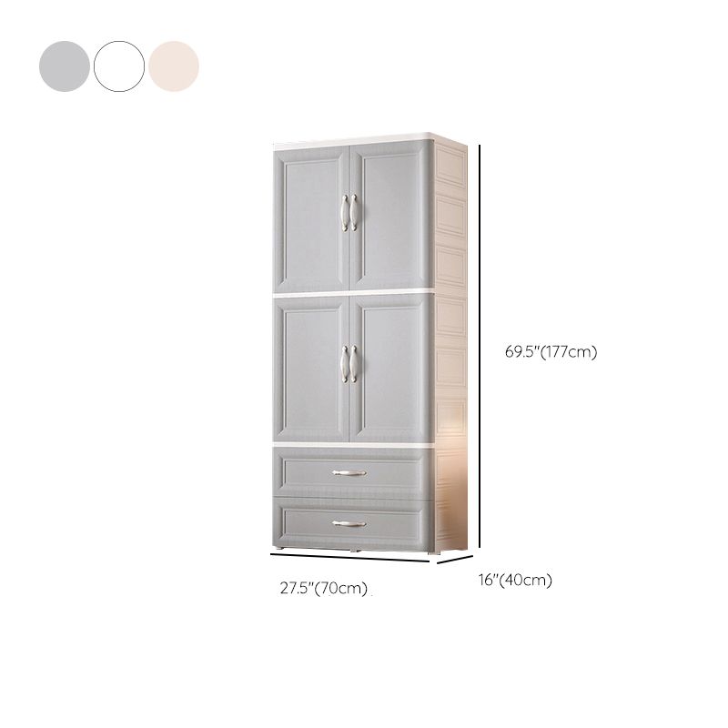 Plastic Kids Closet Cloth Rod Included Armoire Cabinet for Bedroom