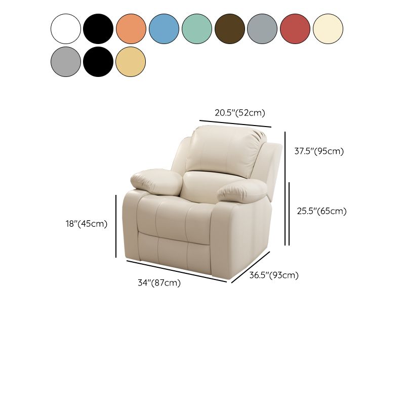 Solid Color Faux Leather Standard Recliner Manual- Lever Recliner Chair