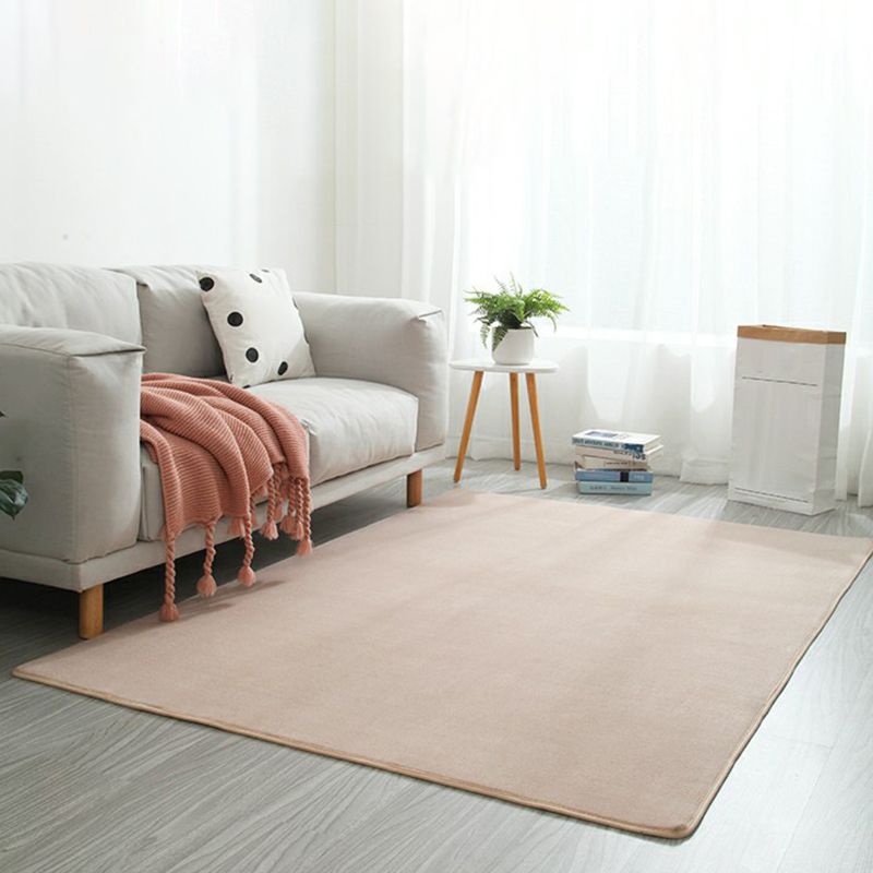 Casual Plain Rug Green and Grey Nordic Rug Polyester Washable Anti-Slip Backing Area Rug for Living Room