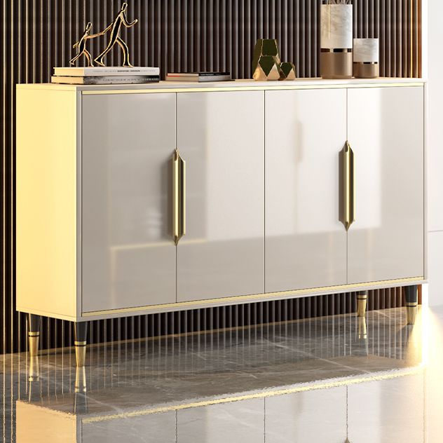 Glam Style Sideboard Beige Side Board with Door for Living Room