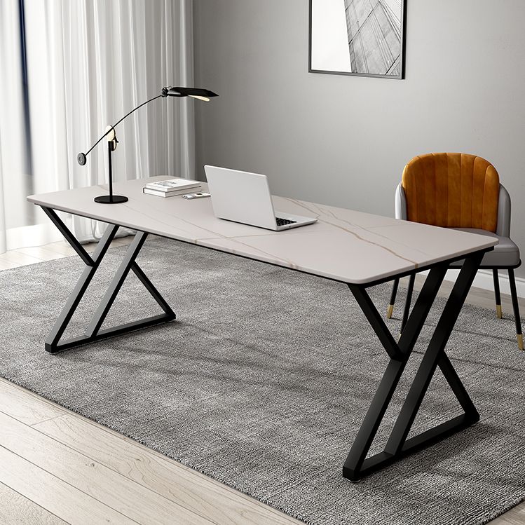 Home Office Sled Writing Desk Modern Style Stone Writing Desk