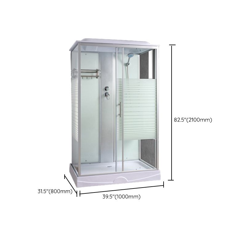 Rectangle Shower Stall Tempered Glass Shower Stall with Towel Bar