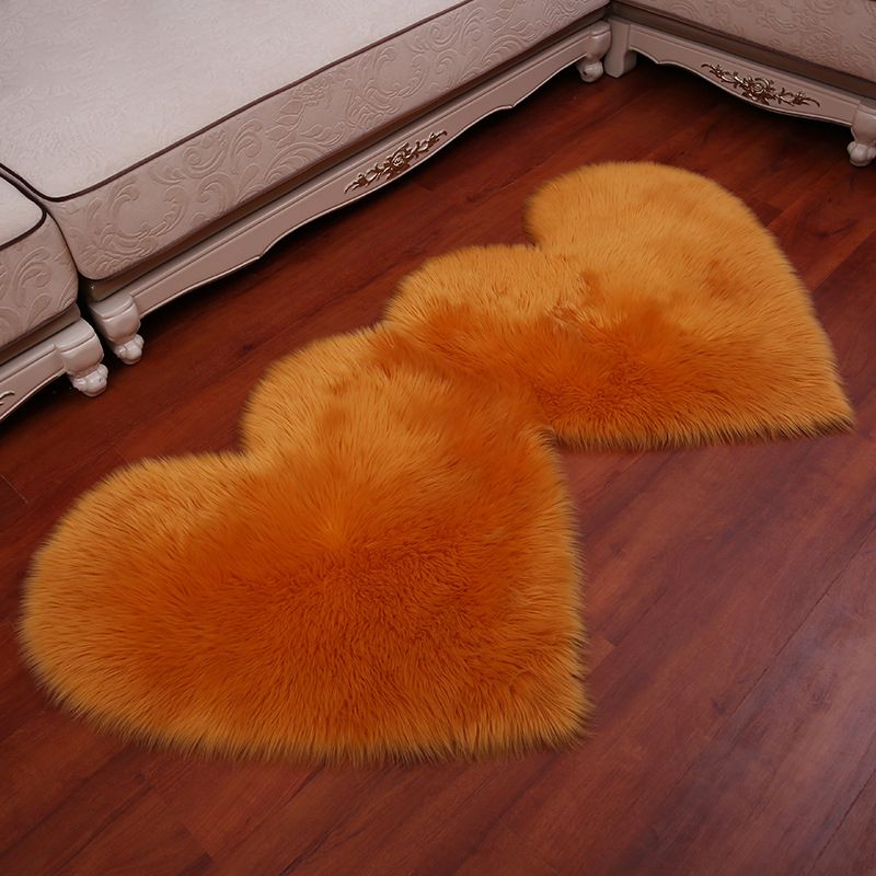 Symmetric Loving Heart Plain Rug Multi Colored Casual Style Carpet Shag Pet Friendly Stain Resistant Anti-Slip Rug for Door