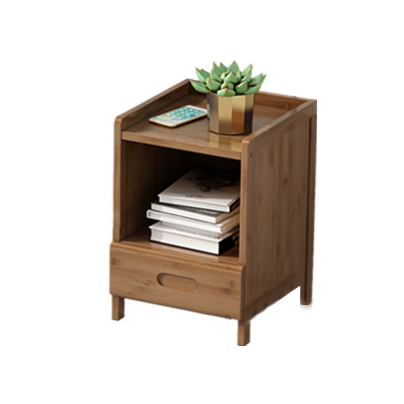 Bamboo Bed Nightstand 16 Inch H Modern Open Storage Nightstand with Legs