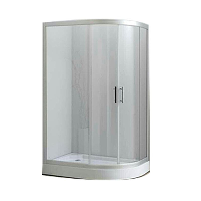 Contemporary Shower Stall Striped Round Semi-Frameless Shower Stall