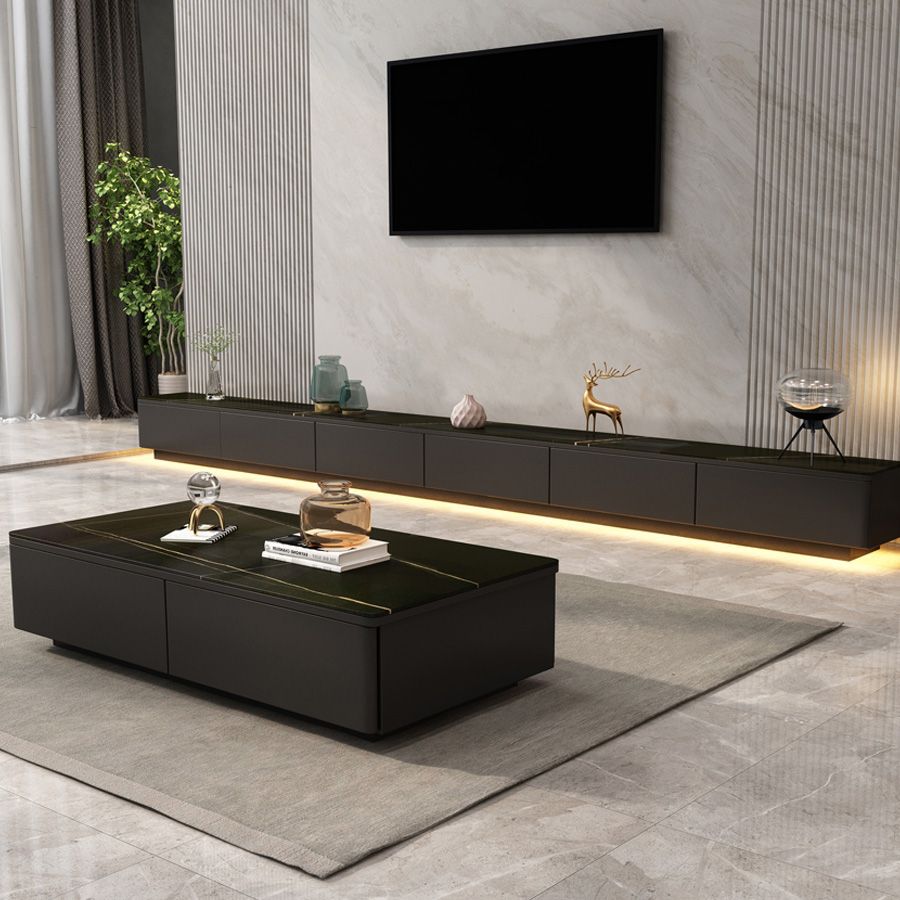 Stone TV Stand Console Contemporary Media Console for Living Room