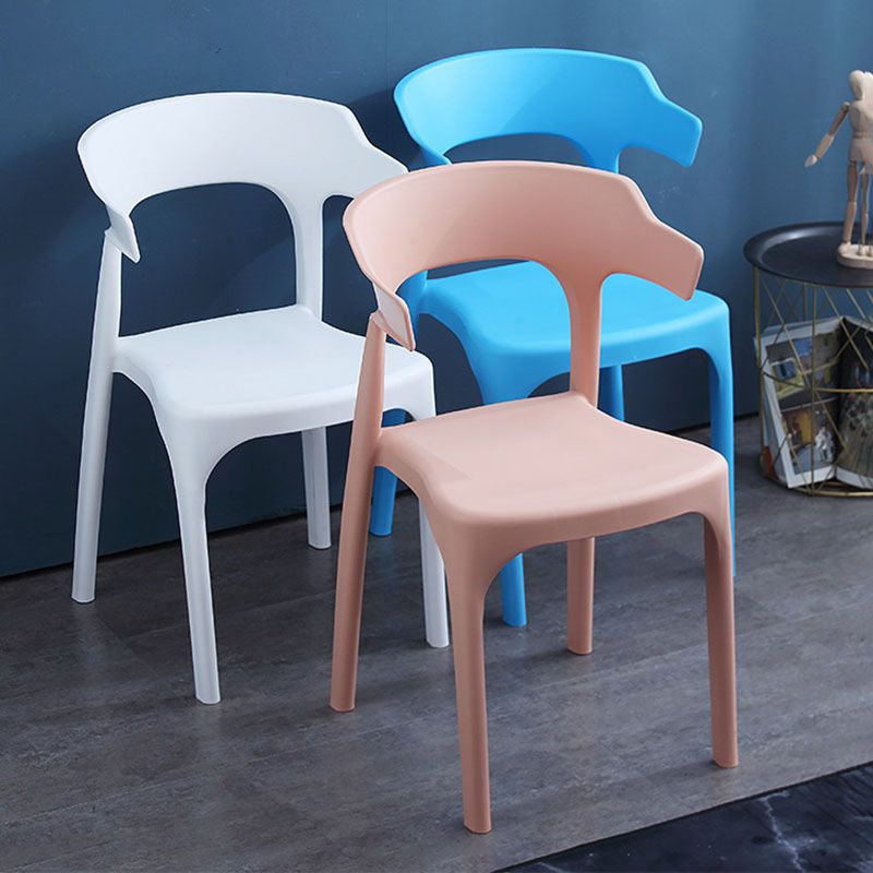 Contemporary Style Chair Kitchen Armless Chair with Plastic Legs