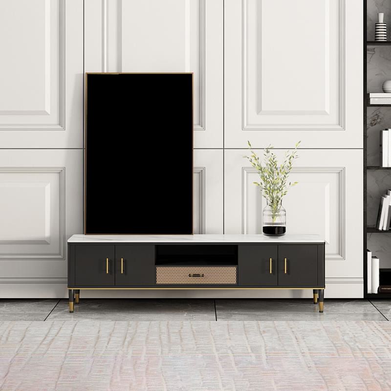 Modern TV Media Console Stone TV Media Stand for Living Room