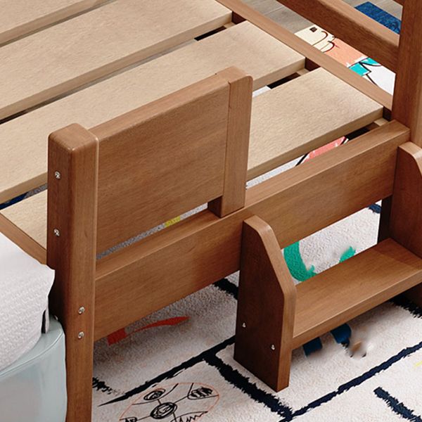 Traditional Washed Natural Baby Crib Solid Wood with Guardrail