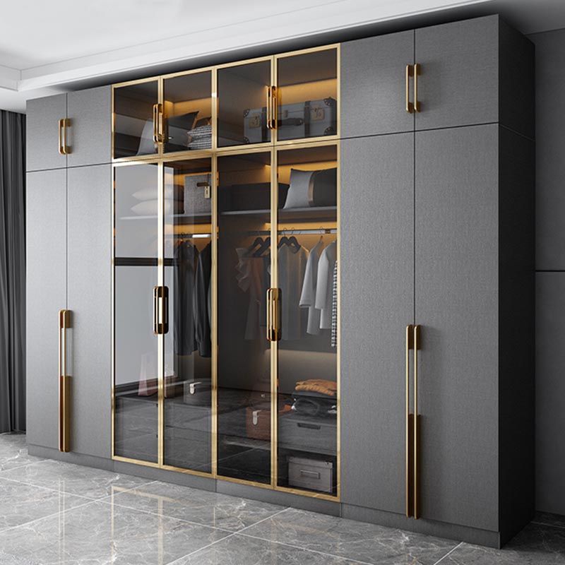 Contemporary Style Wood Wardrobe Soft Close Drawer Wardrobe Closet