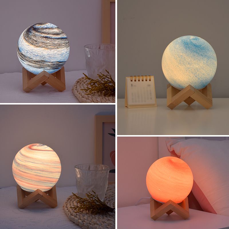 Glass Round Shape Table Lamp Modern Style 1 Light Table Lamp Fixture