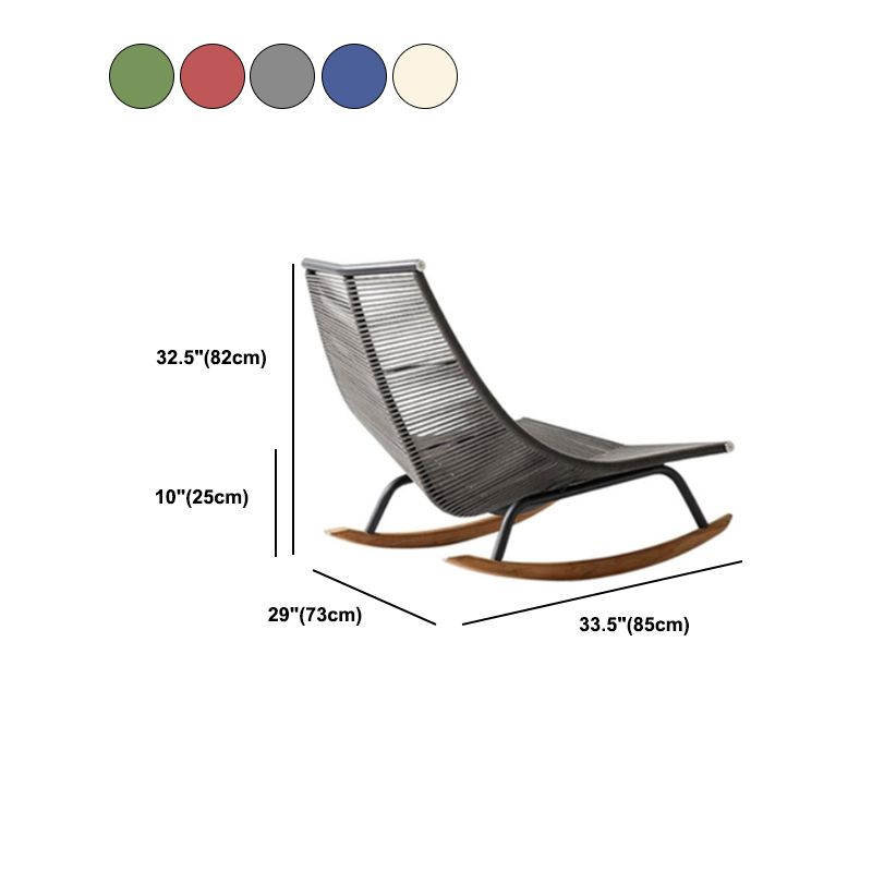 Modern Spindle Rocking Accent Chair Outdoor Woven Rope Rocker Chair