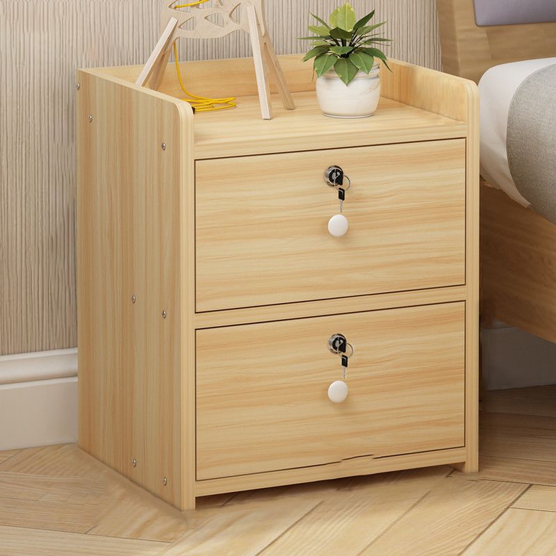 Modern Drawer Storage Bed Nightstand Imitation Night Table with Lock