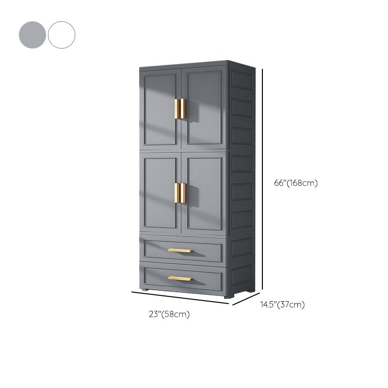 Contemporary Wardrobe Armoire Plastic Hanging Clothes Rack for Home