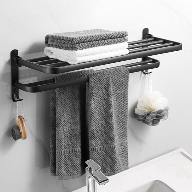 Modern Black Bathroom Accessory Kit Paper Holder Towel Bar Bath Hardware Set